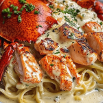 13 Cajun Lobster, Crab, and Salmon Alfredo