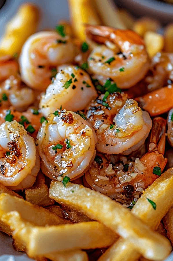 14 Garlic Shrimp Loaded Fries