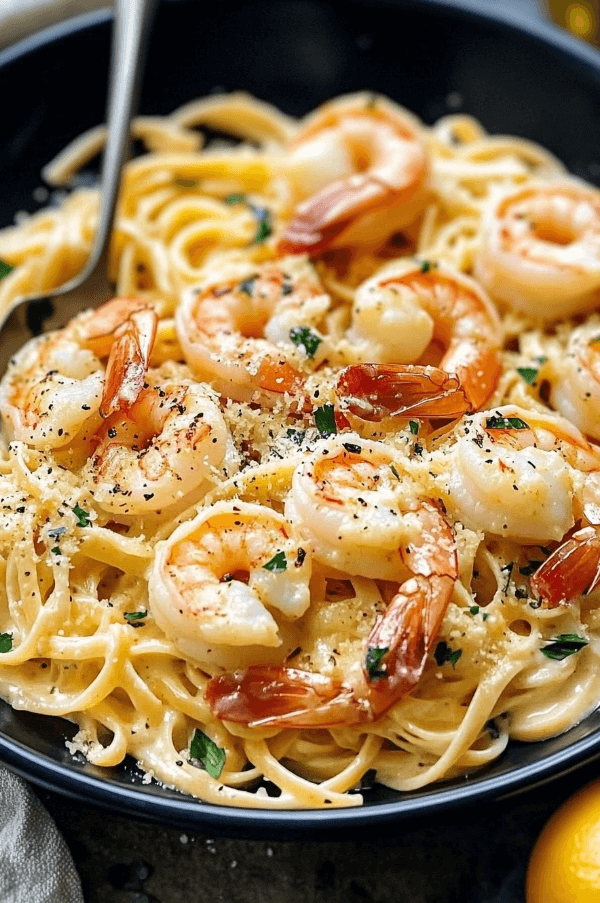 27 Creamy Parmesan Garlic Shrimp Pasta