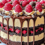 31 Triple Chocolate Raspberry Drip Cake