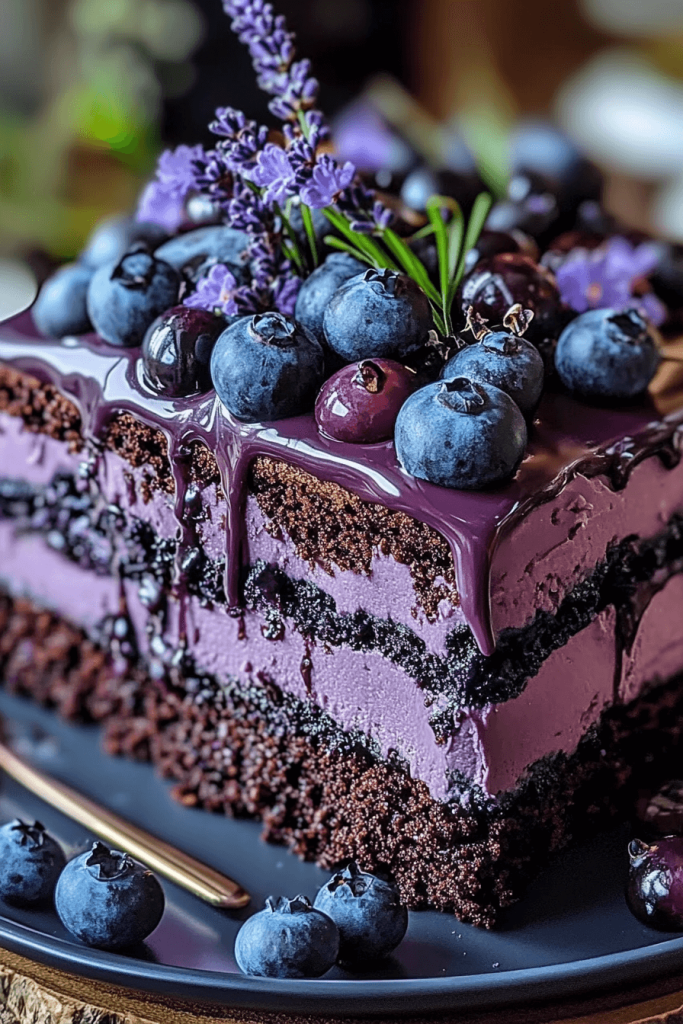 33 Blueberry Chocolate Lavender Dream Cake