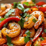 34 Creamy Shrimp and Pepper Stir-Fry