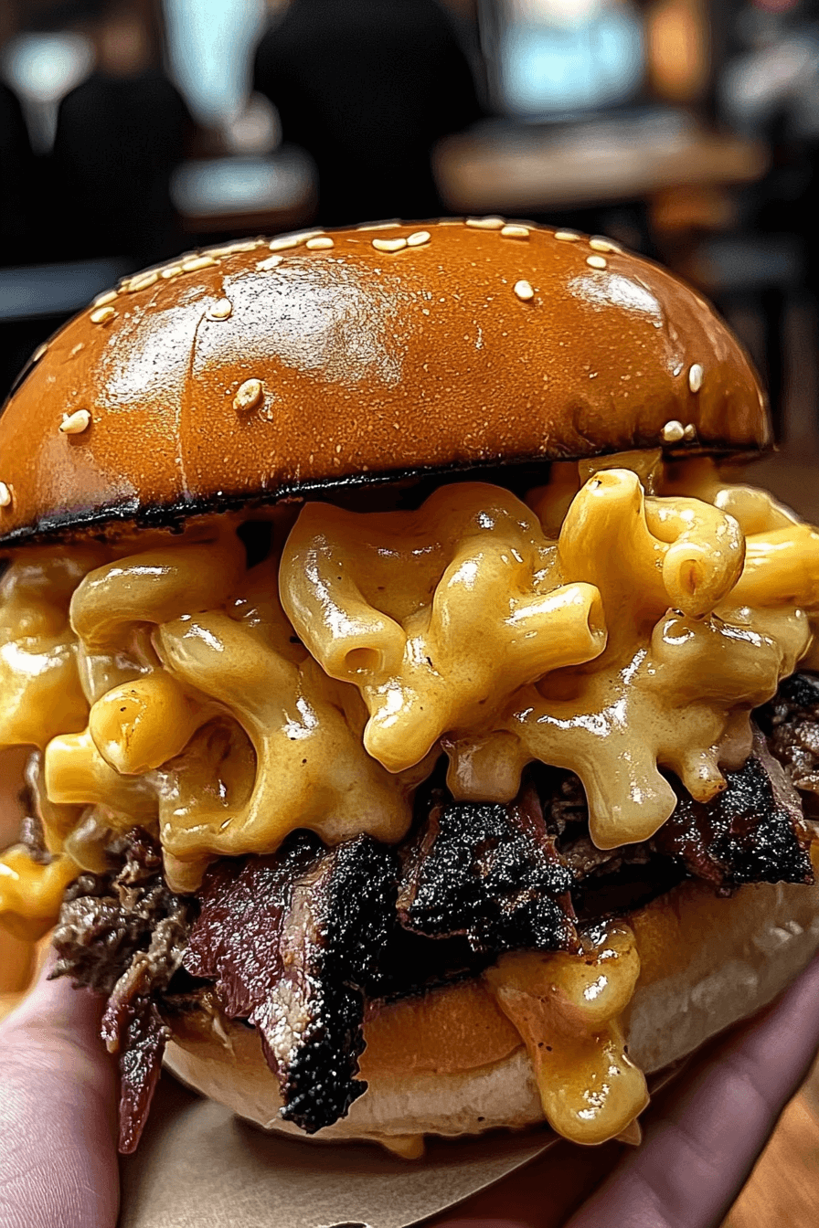 37 Smoked Brisket Burger with Mac & Cheese