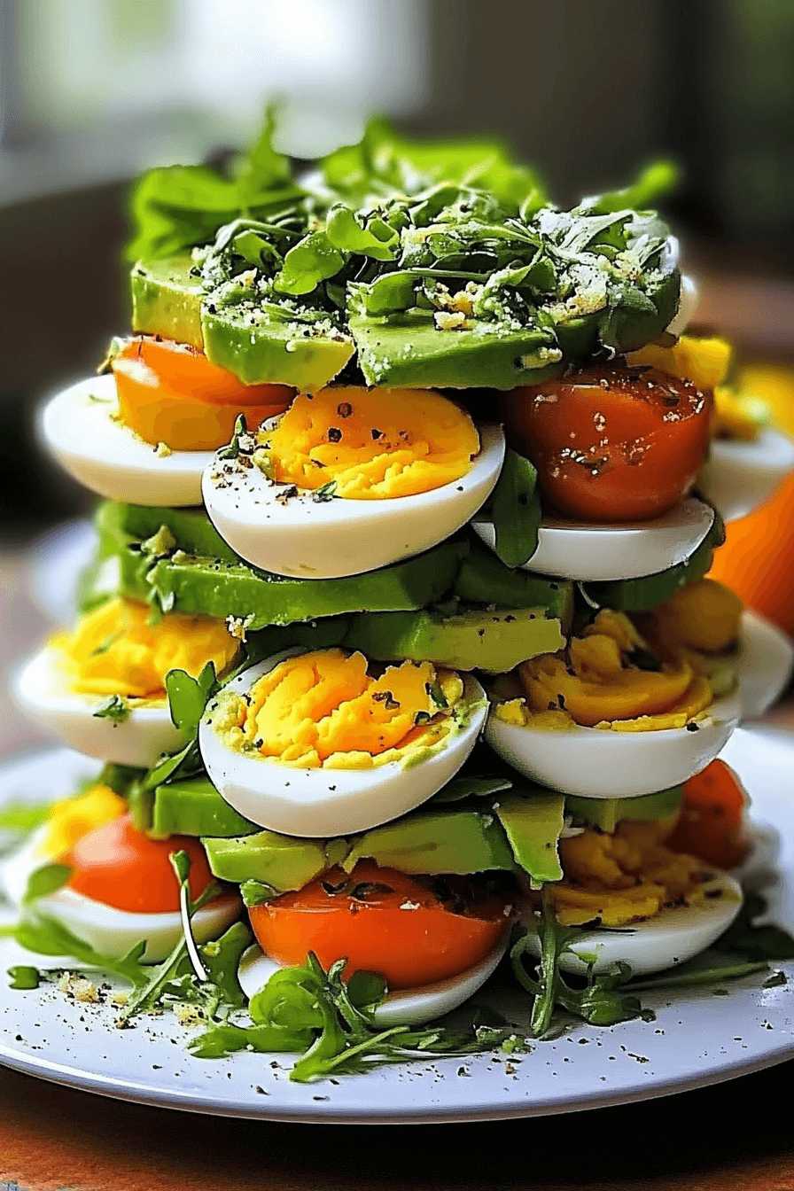 50 Layered Avocado and Egg Salad Tower