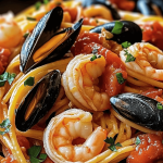 59 Seafood Pasta with Linguine, Shrimp, and Mussels