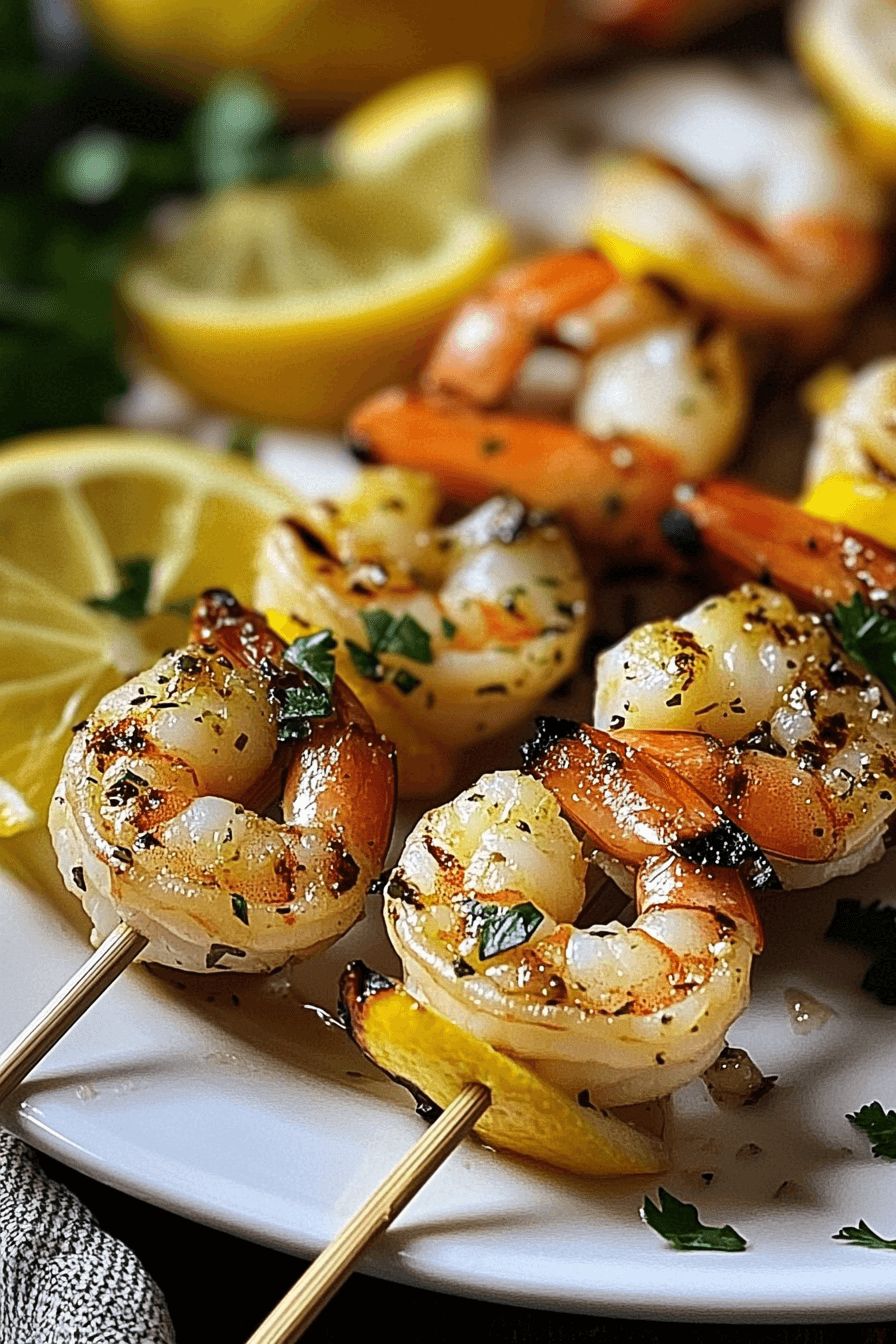 62 Lemon Garlic Shrimp Kabobs