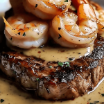 8 Steak in Creamy Cajun Shrimp Sauce (Surf and Turf)