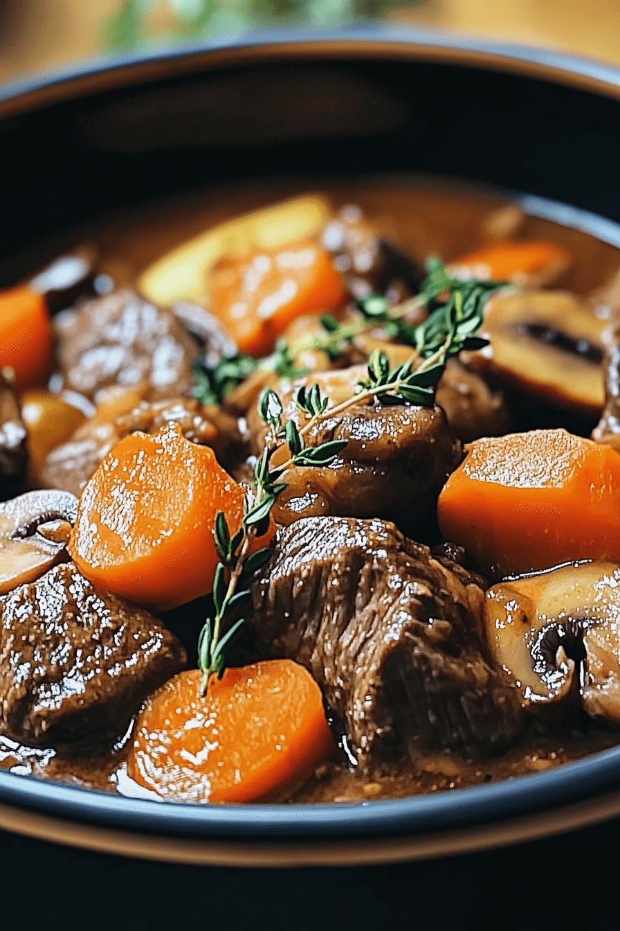 115 Classic French Beef Stew and Mushrooms