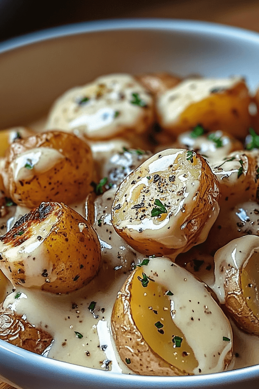 78 Creamy Garlic Sauce Baby Potatoes