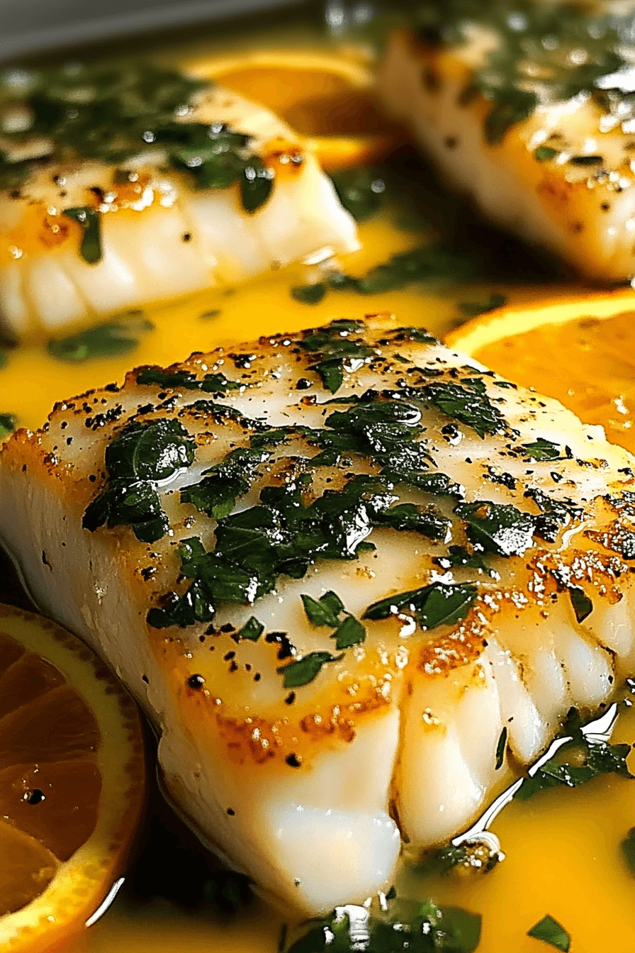 82 Pan-Fried Cod in a Citrus Basil Butter Sauce