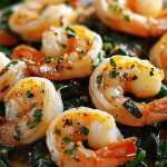 83 Garlic Butter Shrimp with Sautéed Spinach