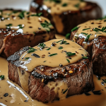 90 Steak with Garlic Cream Sauce