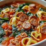 92 Hearty Italian Sausage and Spinach Tortellini Soup